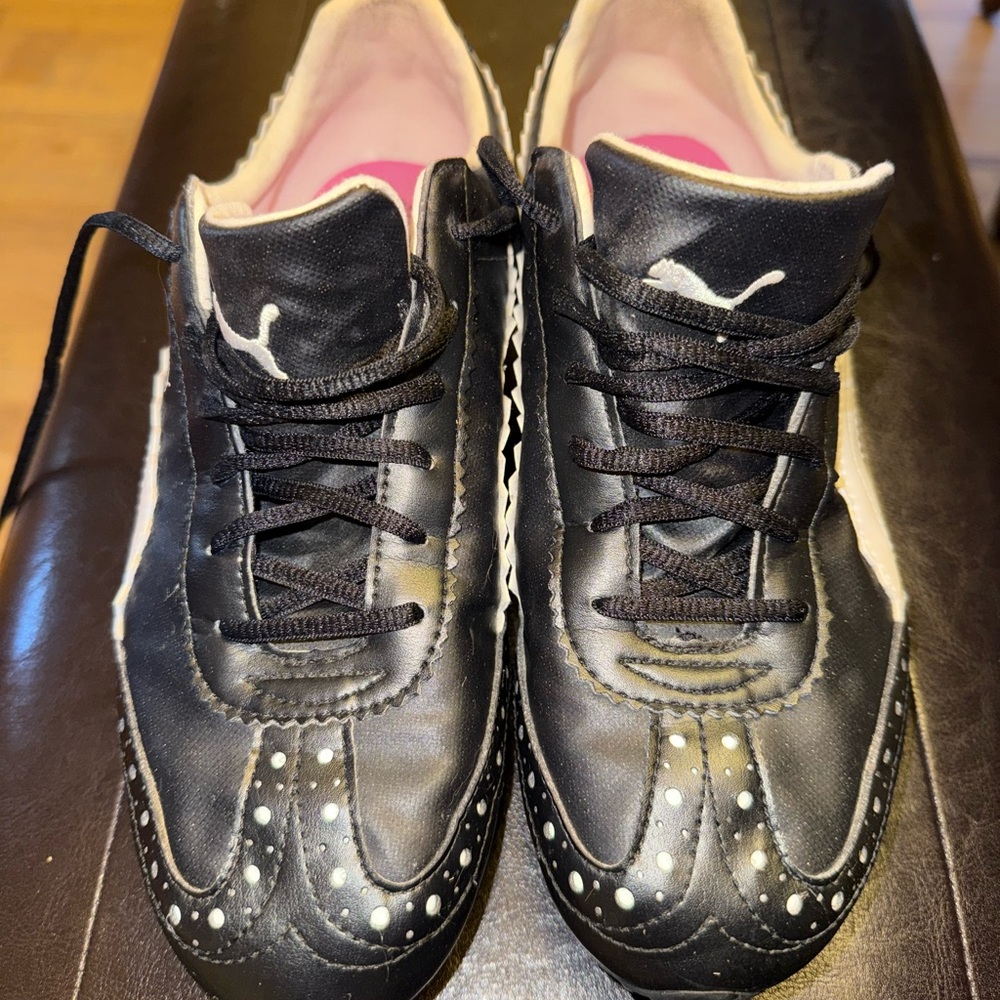 Puma Black and White Athletic Golf Shoes